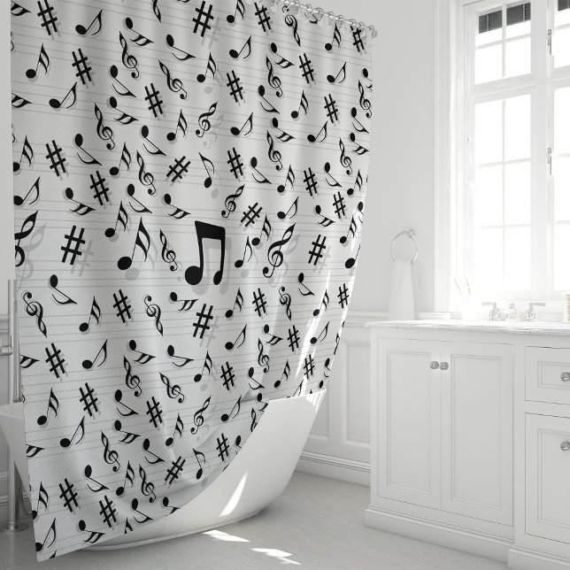 Rideaux De Douche Notes musicales Douche (Créateur téléchargé)