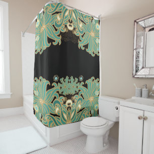 Rideaux De Douche nouveau d'art, cru, floral, époque de belle,