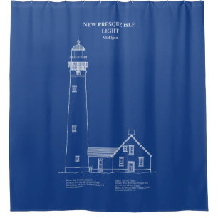 Rideaux De Douche Nouveau phare de Presque Isle - Michigan - AD
