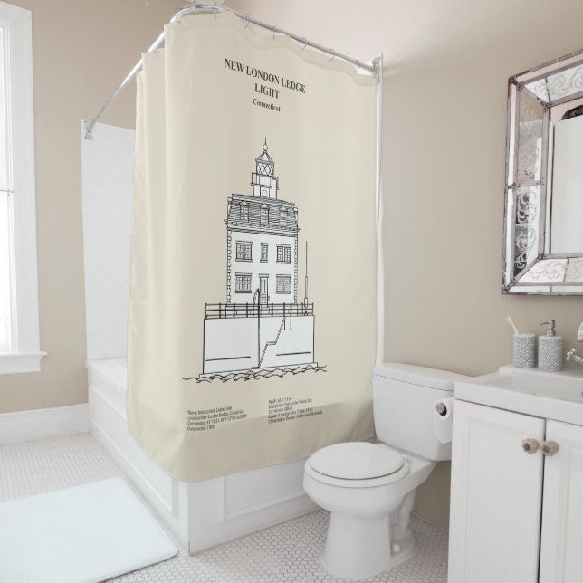 Rideaux De Douche Nouveau phare London Ledge - Connecticut - SBD (En situation)