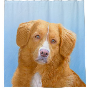 Rideaux De Douche Nouvelle-Écosse Peinture de chien pour l'essayeur