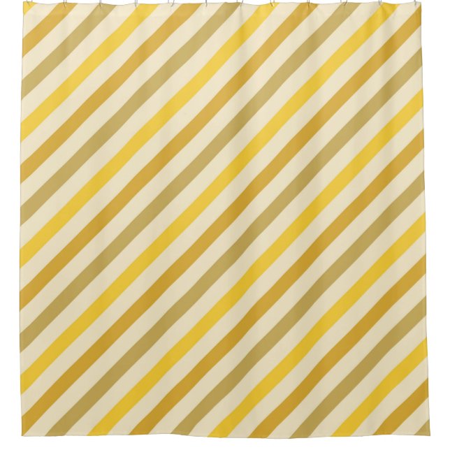 Rideaux De Douche Nuances d'or Diagonal Stripe moderne (Devant)
