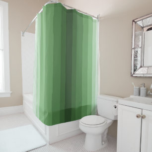 Rideaux De Douche Nuances minimalistes des bandes de dégradé vert