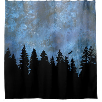 Rideaux De Douche Nuit de la forêt de pins