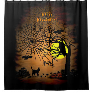 Rideaux De Douche Nuit d'Halloween , Joyeux Halloween !