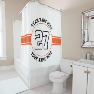 Rideaux De Douche Numéro Jersey équipe et nom du joueur ornage sport