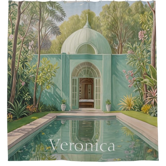 Rideaux De Douche Oasis de rêve : Piscine de couleur pastel (Devant)