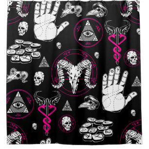 Rideaux De Douche occulte halloween tous voir ésotérique rune rose