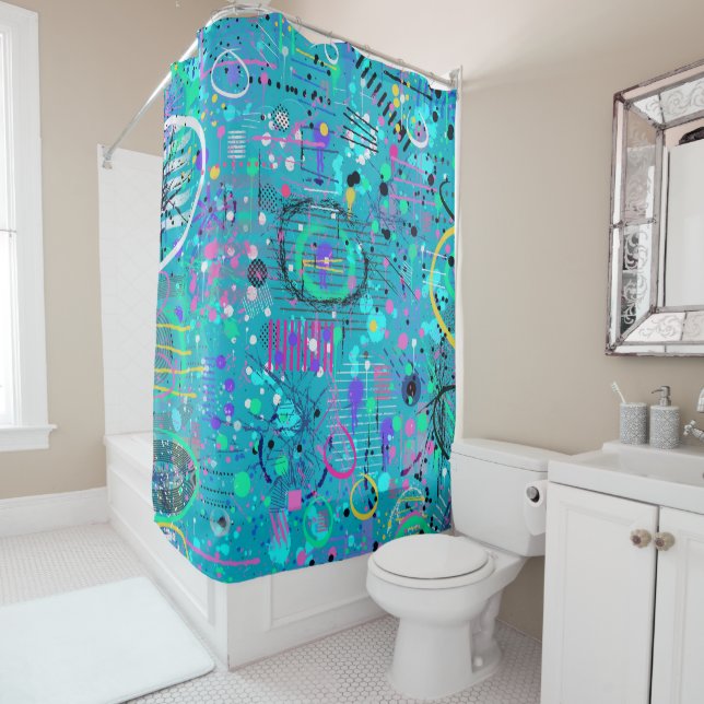 Rideaux De Douche Ocean Bubbles: Maximalist Art (En situation)