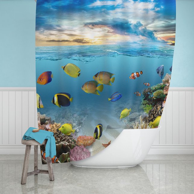 Rideaux De Douche Océan Corail Reef Poisson tropical (Créateur téléchargé)