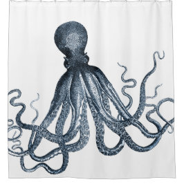 Rideaux De Douche Octopus bleu foncé