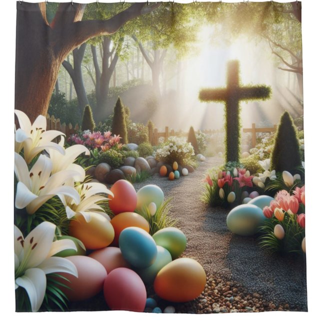 Rideaux De Douche OEuf de Pâques/Lilly (Devant)