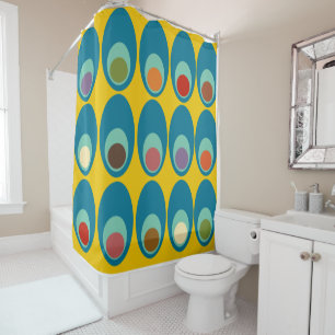 Rideaux De Douche Oeufs bleus modernes du milieu du siècle