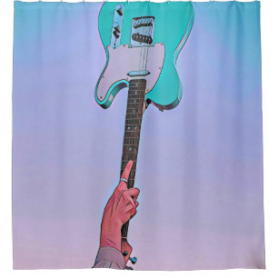 Rideaux De Douche OEuvre classique de guitare