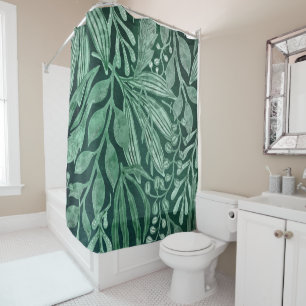 Rideaux De Douche OEuvre d'art Feuille vert botanique