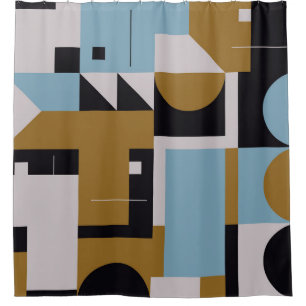 Rideaux De Douche OEuvre de composition Bauhaus réalisée avec l'ele