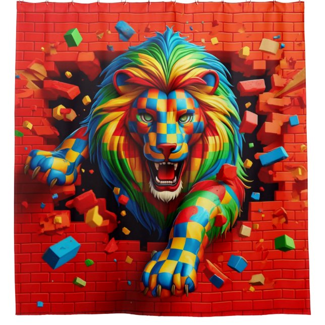 Rideaux De Douche OEuvre de Lion (Devant)