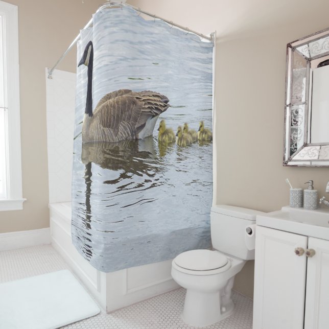 Rideaux De Douche Oies Et Oies Canadiennes (En situation)