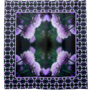 Rideaux De Douche Oignon Abstrait de Scallion Violet Fleur