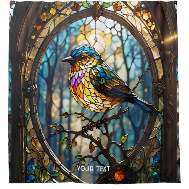 Rideaux De Douche Oiseau en verre doux Imaginaire (Devant)