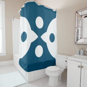 Rideaux De Douche Oiseaux Abstraits Gras Design simple Océan Bleu