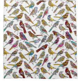 Rideaux De Douche Oiseaux Showertime classique élégant de danse