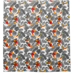 Rideaux De Douche oiseaux tropicaux
