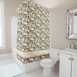 Rideaux De Douche Oiseaux victoriens et Motif rétro Rose