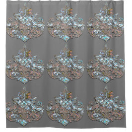 Rideaux De Douche Ombre grise Penbrooke Showertime élégant baroque