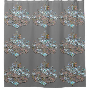 Rideaux De Douche Ombre grise Penbrooke Showertime élégant baroque