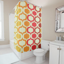 Ombre Retro Ogee en Orange, Mandarine et Rouge