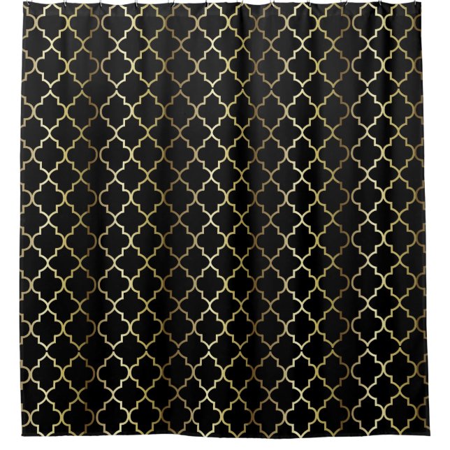 Rideaux De Douche Or et couleur noire du motif | do-it-yourself de (Devant)