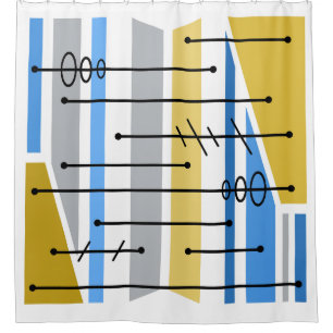 Rideaux De Douche Or géométrique Abstrait atomique