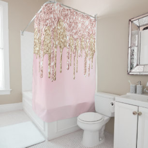 Rideaux De Douche *~* OR rose MAGENTA PARTIES SCINTILLANT de séchag