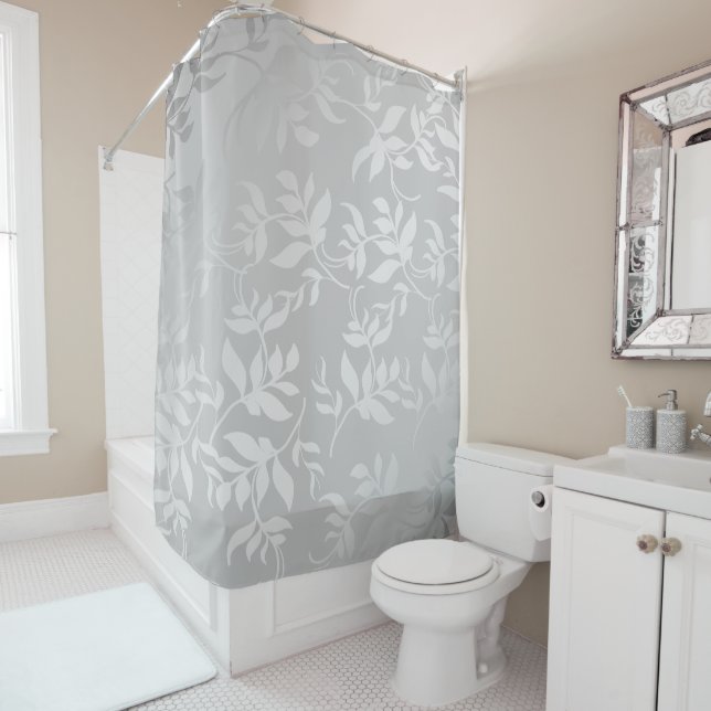 Rideaux De Douche Or rose rose feuilles métalliques | poudres (En situation)