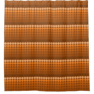 Rideaux De Douche orange à brun Cercles de points mod du milieu du s