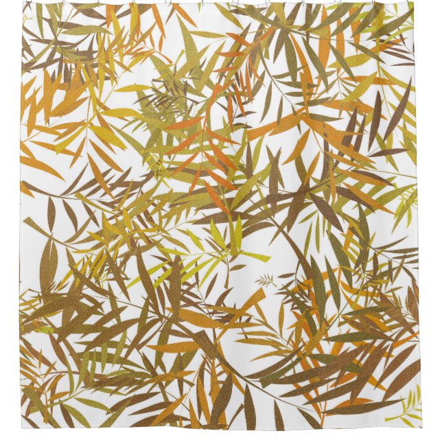 Rideaux De Douche Orange Gold and Bronze Willow Leaves (Devant)