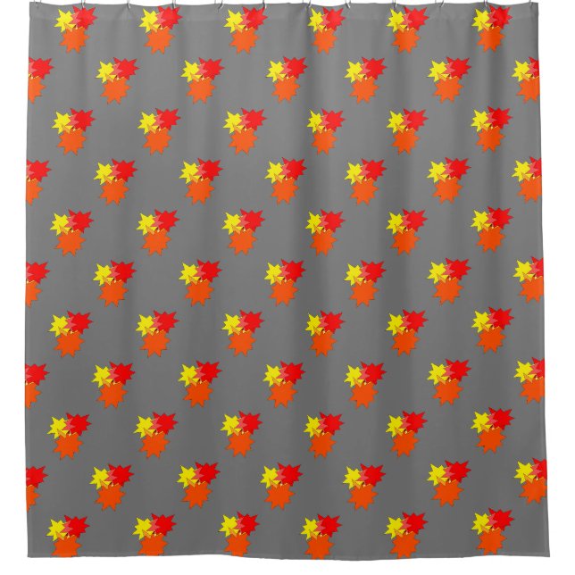 Rideaux De Douche Orange rouge Jaune éclatement (Devant)