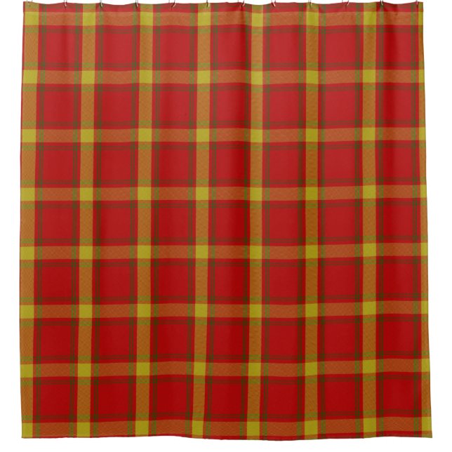 Rideaux De Douche Orange Tartan Plaid Scottish Kilt (Devant)