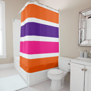 Rideaux De Douche Orange, violet et roses chaudes