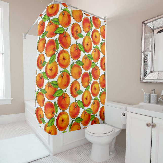 Rideaux De Douche Oranges (En situation)