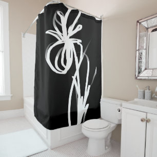 Rideaux De Douche Orchidée Noir : Abstrait noir et blanc