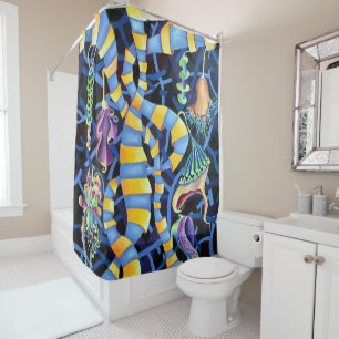 Rideaux De Douche Orchidées tropicales en aquarelle