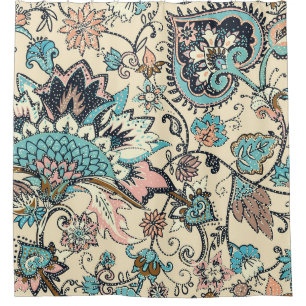 Rideaux De Douche Oriental Paisley : Elégance Textile Stylisée.