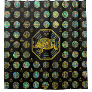 Rideaux De Douche Ormeau d'or Shell de Feng Shui de tortue/tortue
