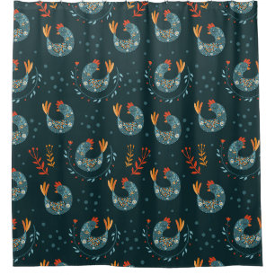 Rideaux De Douche Ornate Bird Motif