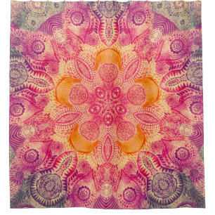 Rideaux De Douche Ornement de dentelle Mandala : Conception d'aquare