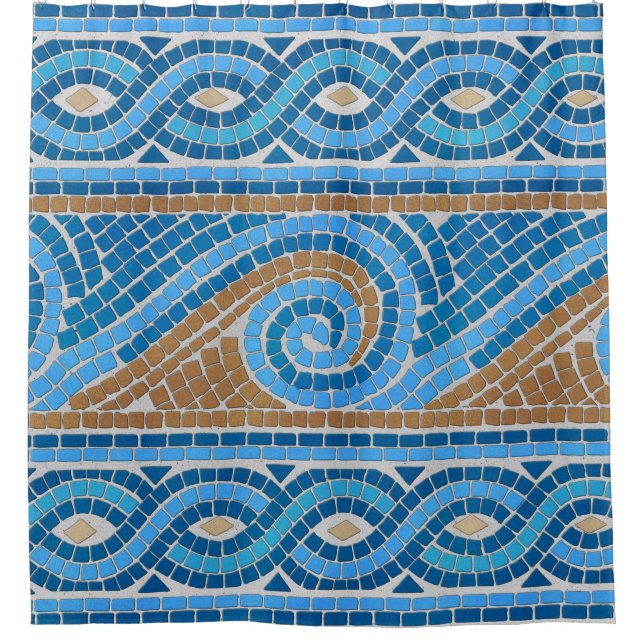 Rideaux De Douche Ornement de mosaïque grecque (Devant)