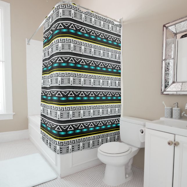 Rideaux De Douche Ornement ethnique (En situation)