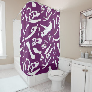 Rideaux De Douche Os Dinosaures (Violet)